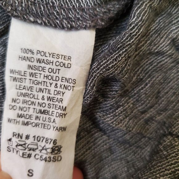 Comfy USA Gray Tank Top Racerback Vintage Wash High Low Oversized Tunic sz S-M - Picture 5 of 5